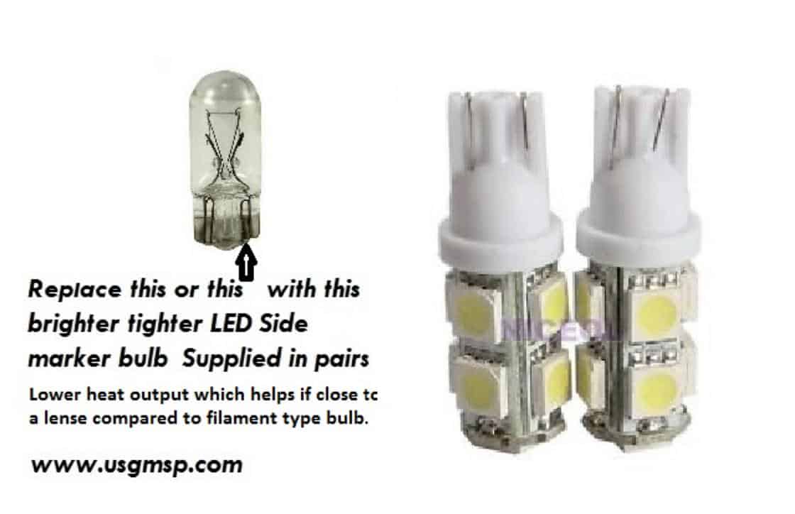 Bulb: LED CLEAR Side Marker + Instruments ++ (Pair)